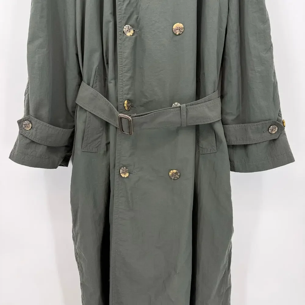 Strathmore Olive Green Wool Lined Trench Coat Men’s 40 Short Med Large